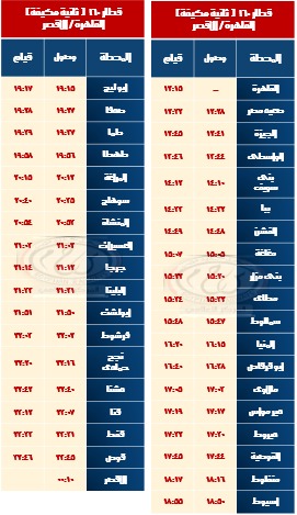 جداول القطارات (2)