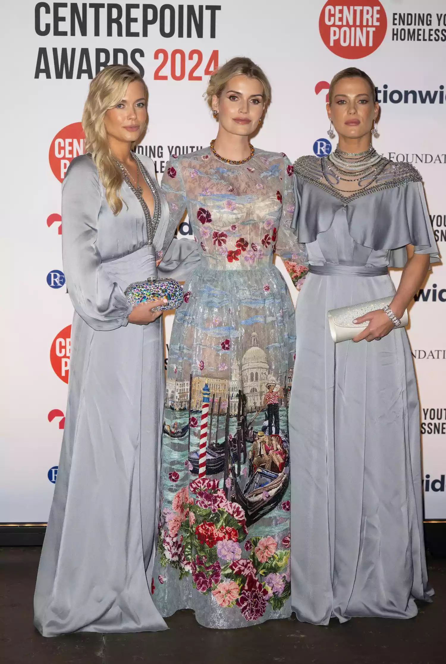 Lady Amelia Spencer, Lady Kitty Spencer and Lady Eliza Spencer attend the Centrepoint Awards